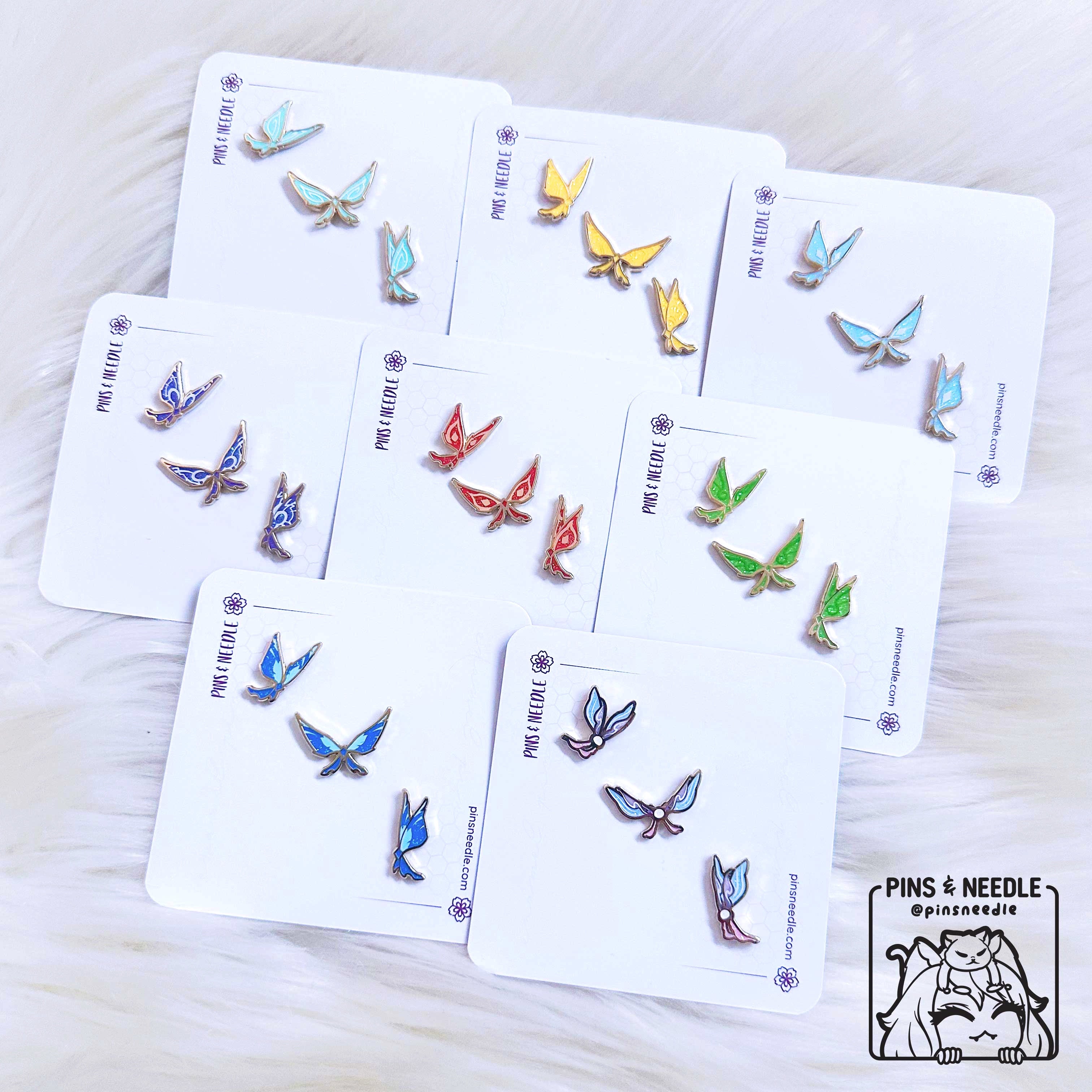 Elemental CrystalFlies | COMPLETE SET | Mini Enamel Pins