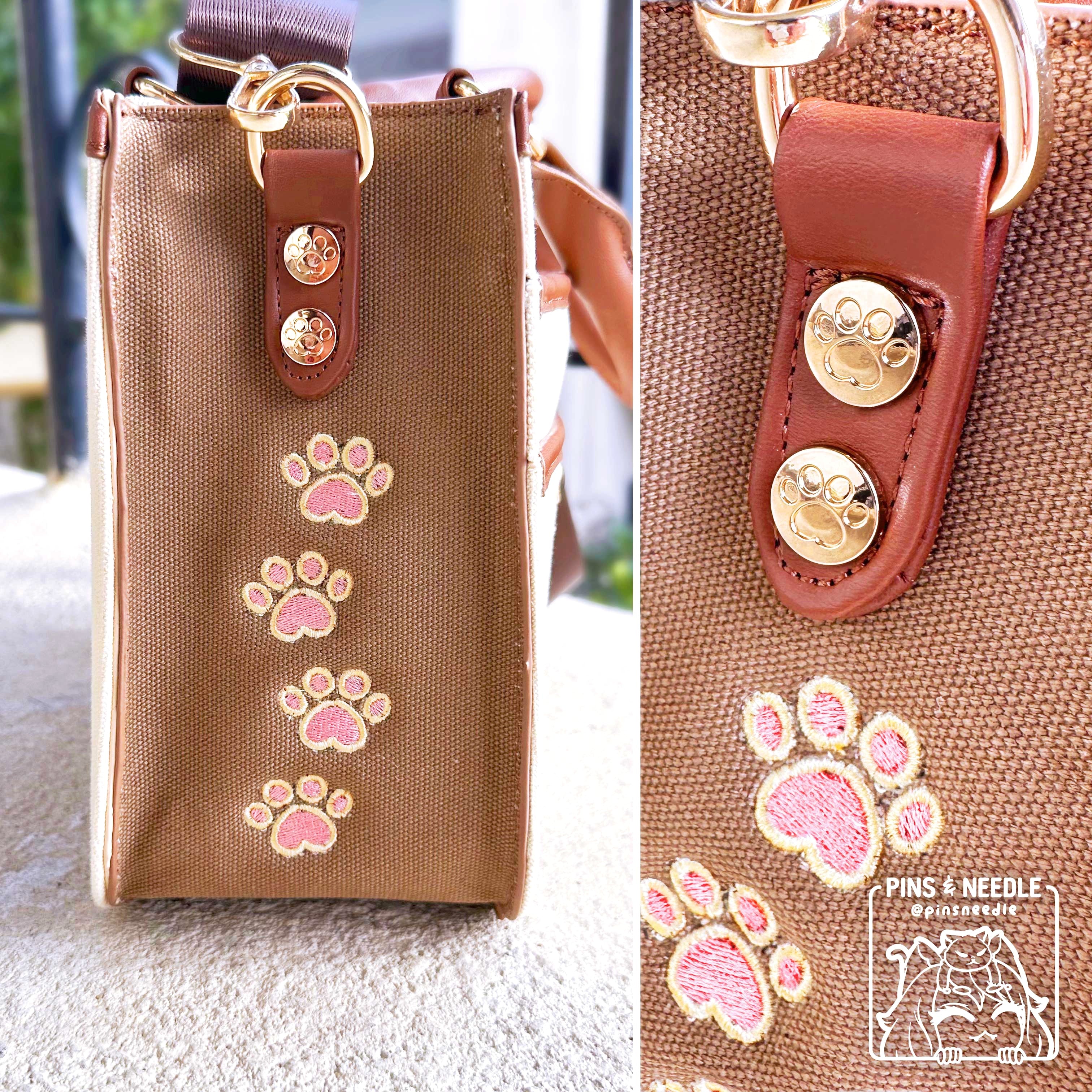 🐾 Kitty Canvas Tote Itabag | Cream White/Brown