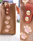 🐾 Kitty Canvas Tote Itabag | Cream White/Brown