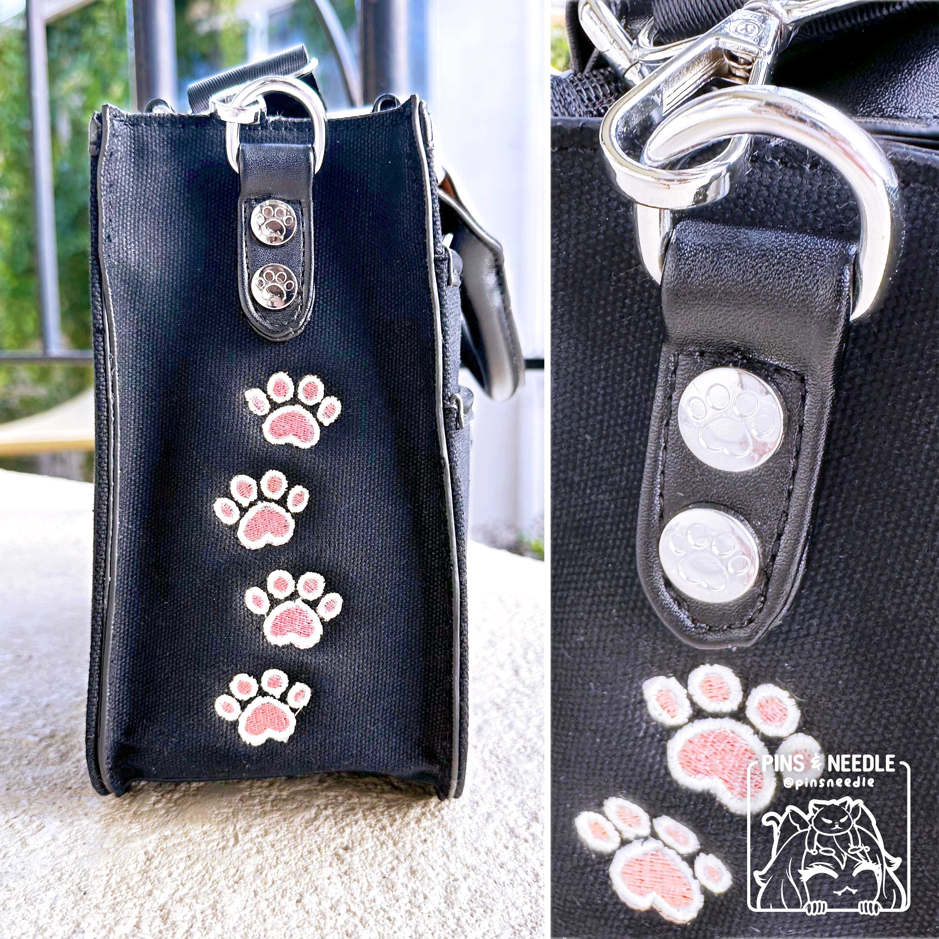 🐾 Kitty Canvas Tote Itabag | Black