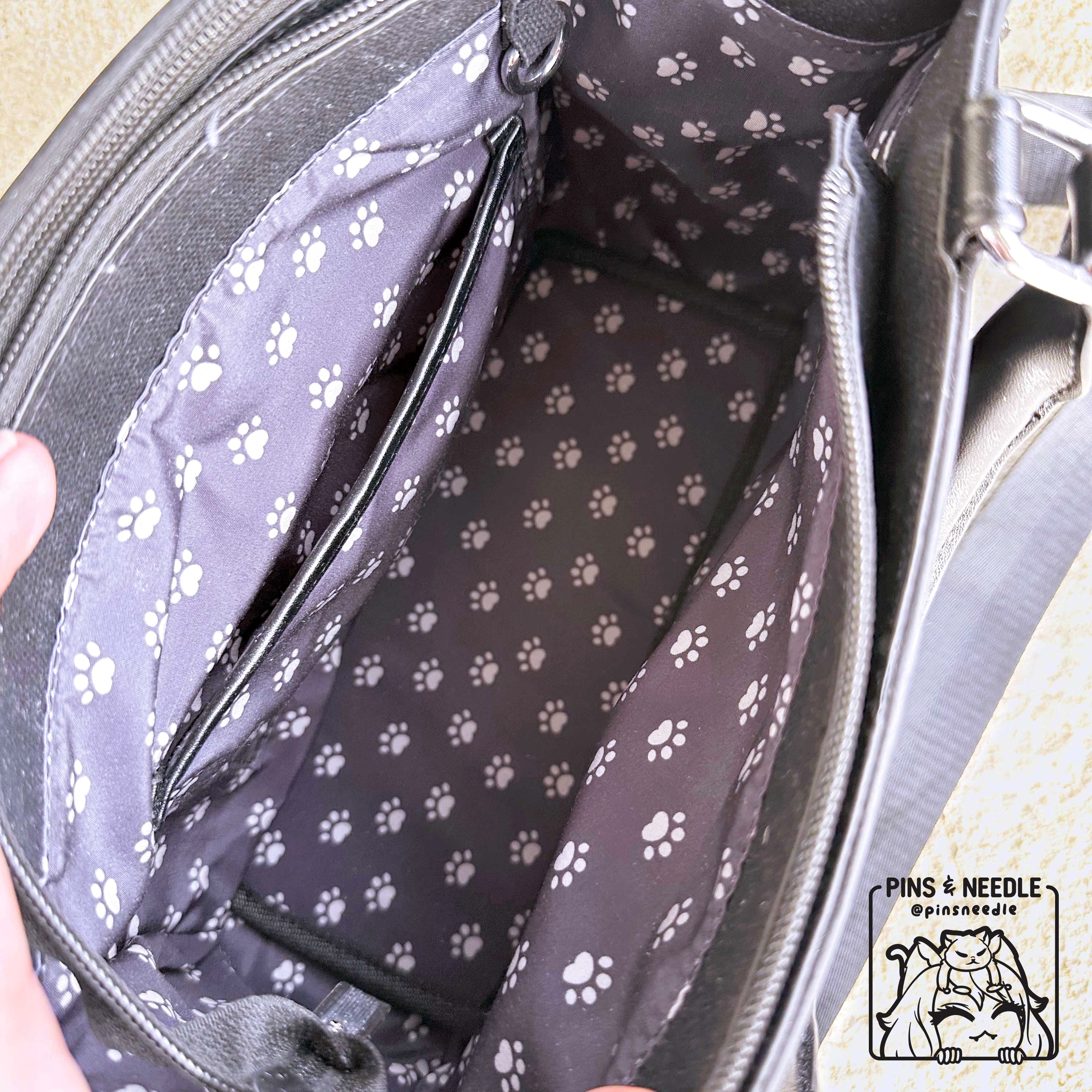 🐾 Kitty Canvas Tote Itabag | Black