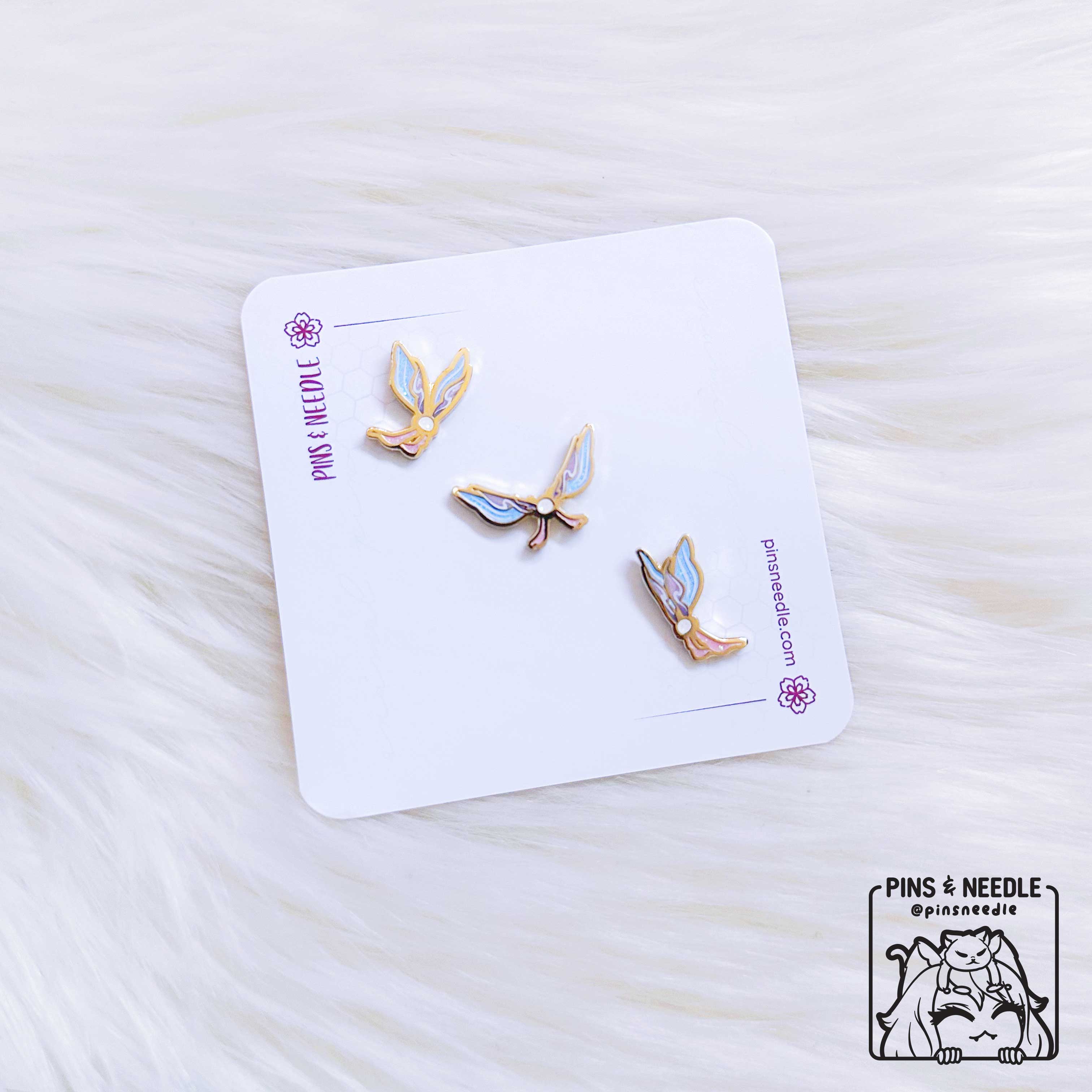 Elemental Crystal Fly | CORAL | Mini Enamel Pins