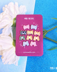 Moon & Star Bow Set | Mini Enamel Pins