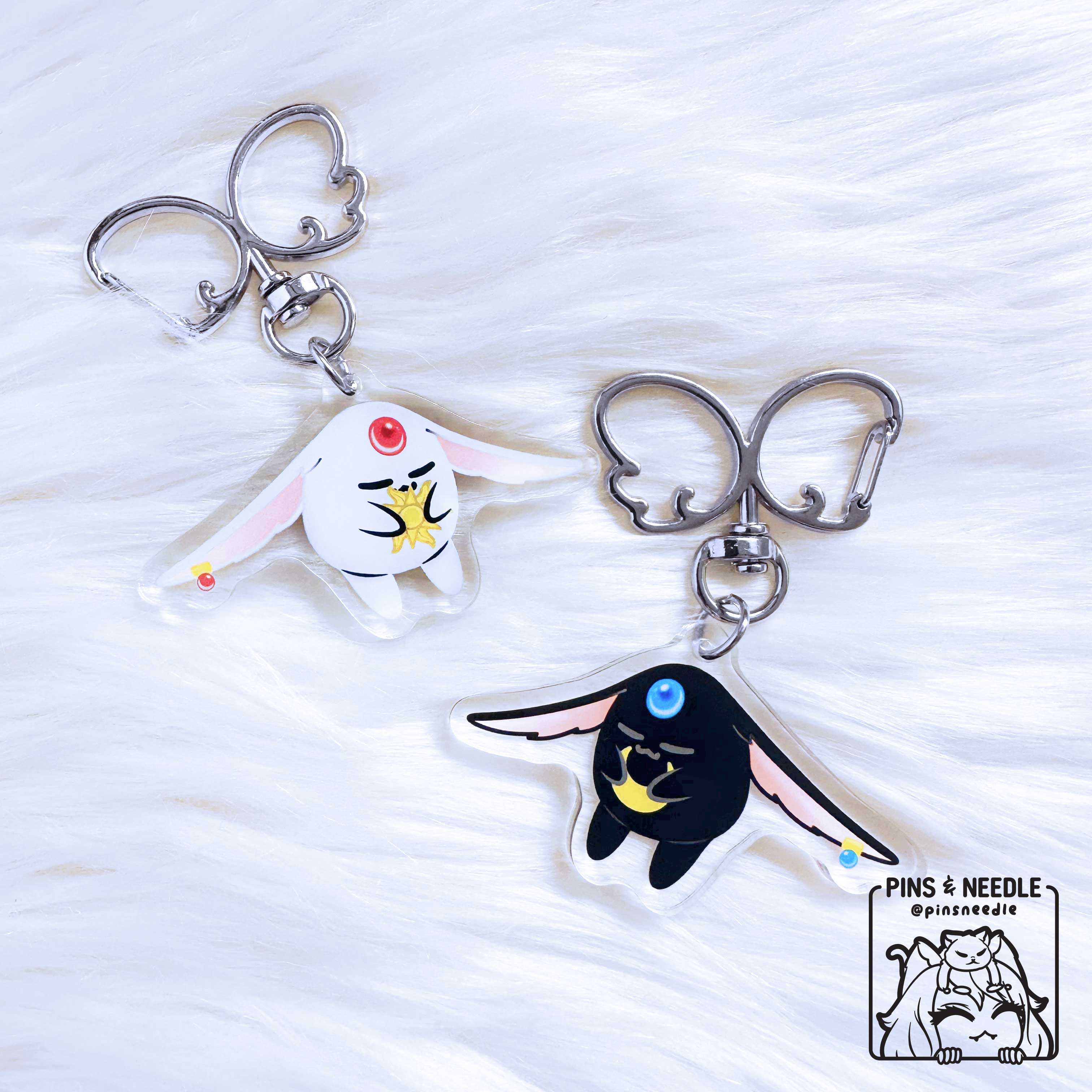 Mokona Sun &amp; Moon | Double-sided Acrylic Charm