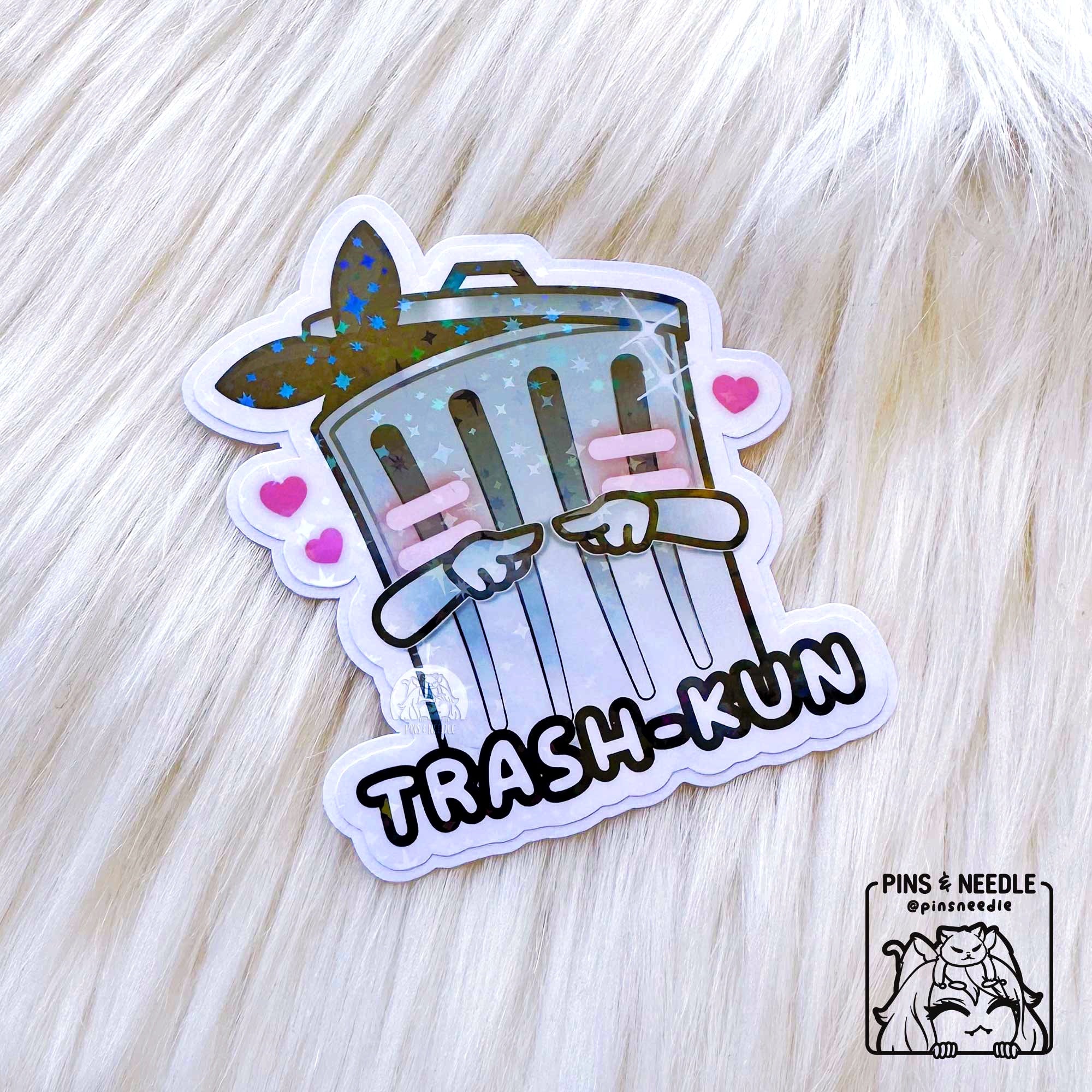 Trash-kun | Holographic Vinyl Sticker