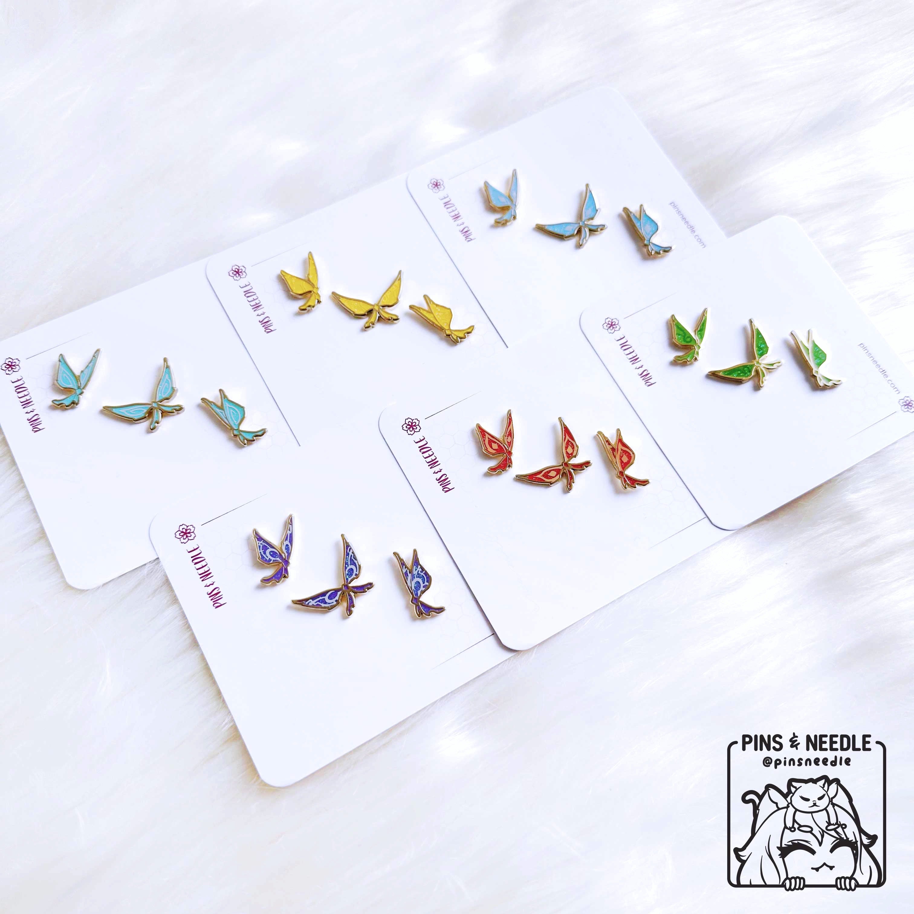 Elemental CrystalFlies | Set of 18 | Mini Enamel Pins